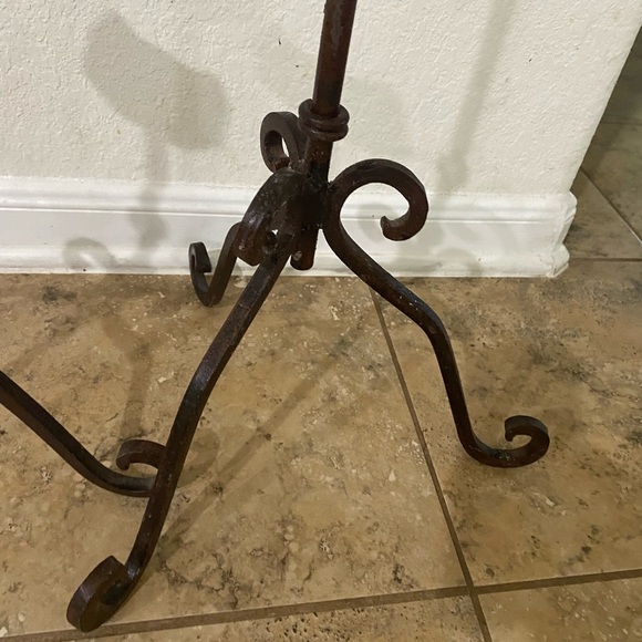 Vintage Wrought Iron Rustic Set Of (2) 16”& 21” Gothic Regency Candle Holders - Picture 12 of 16